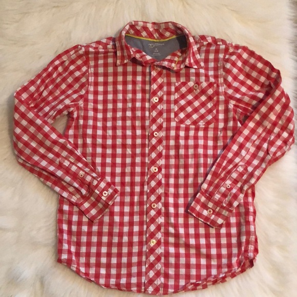 Arizona Jean Company Other - Boys casual long sleeve button down red and white checked shirt